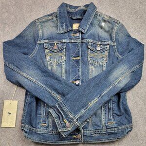 Abercrombie & Fitch Denim Jacket Womens Large Natalie Distressed Vintage Style